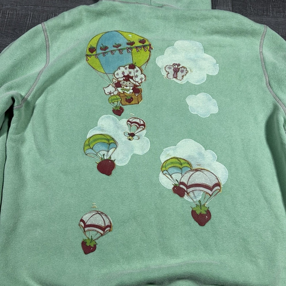 Dolls Kill x Strawberry Shortcake Hoodie Womens L Green Pullover Graphic Fleece - Picture 7 of 9